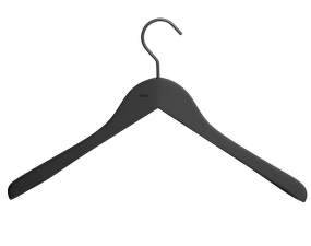 Ramienka Soft Coat Hanger Wide Black, set 4ks