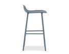 Barová stolička Form, modrá/oceľ, 75 cm
