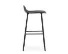 Barová stolička Form, čierna/oceľ, 75 cm