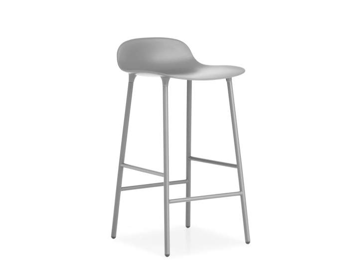 Barová stolička Form, šedá/oceľ, 75 cm