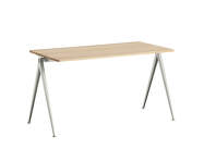Pracovný stôl Pyramid Table 01, 140 x 65 x 74 cm, beige powder coated steel / matt lacquered solid oak