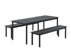 Lavica Linear Steel Bench 170 cm, black