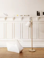 Stojacia lampa Pull, white/oak