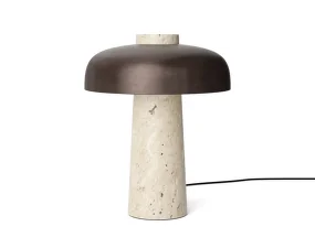 Stolná lampa Reverse, travertine / bronzed brass