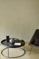 Podnos Glass Tray Round XL, Graphite Combined Dots