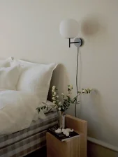 Nástenná lampa Lantern Wall Lamp, Small, Frosted White Opal Glass