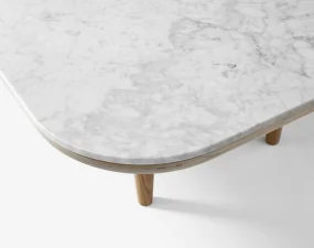 Stolík Fly SC4, white oiled oak/honed Bianco Carrara
