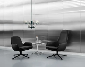 Kreslo Era Lounge high steel, Ultra Leather