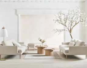 Pohovka Veneda 6-miestna, white pigmented oiled oak/Ascot beige