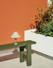 Prenosná lampa Mousqueton, oyster white