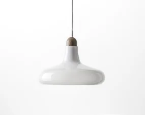 Závesné svietidlo Shadows XL PC911, opaline / waxed oak