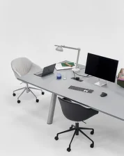 Stôl Boa 350x128x75 cm, metallic grey / grey linoleum