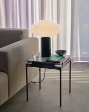 Stolík Sett LN11, dark chrome  / Bianco Carrara marble