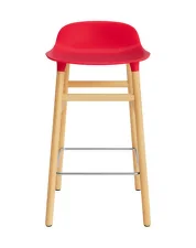 Barová stolička Form 65 cm, bright red/oak