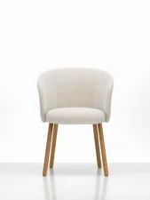 Čalúnená jedálenská stolička Mikado Armchair Natural Oak, ivory/pearl