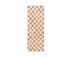 Jutový koberec Check Wool Runner 70x180, off-white/natural