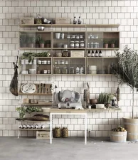 Skrinka Display Cabinet with Sliding Doors, oak