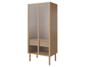 Skriňa Cana so sklenenými dverami, oiled oak
