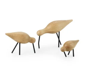 Drevený vtáčik Shorebird, malý, čierny