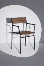 Jedálenská stolička Vev s podrúčkami, black