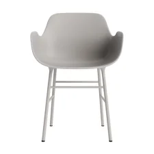 Stolička Form s podrúčkami, warm grey/steel