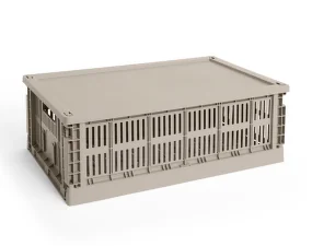 Plastové veko Colour Crate L, warm grey
