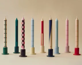 Sviečky Pattern Candle set 4ks, blues and bordeaux