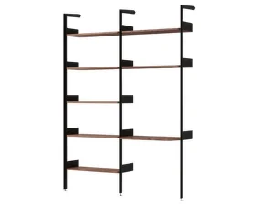 Policová zostava Rombe Konfigurácia B, anthracite/lacquered walnut