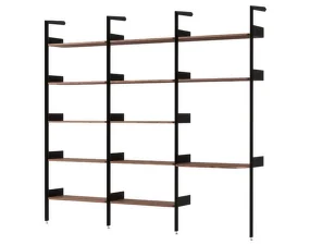 Policová zostava Rombe Konfigurácia G, anthracite/lacquered walnut