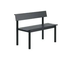 Lavica Linear Steel Bench s opierkou 110 cm, black