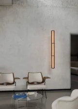 Závesné svietidlo Numbra TY1, aluminium / oak