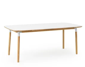Stôl Form 95x200 cm, biela/dub