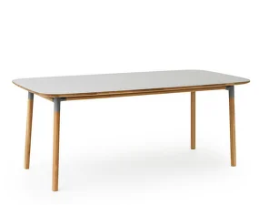 Stôl Form 95x200 cm, šedá/dub