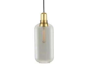 Závesná lampa Amp Large, smoke/brass