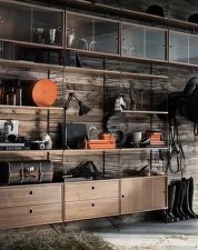 Komoda String Cabinet With Sliding Doors 78 x 30, walnut