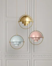 Závesná lampa Multi-Lite Small, white/brass