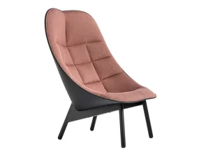Kreslo Uchiwa Quilt s otomanom, black solid oak / Olavi 12 / Sierra SI1001