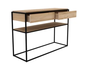 Konzolový stolík Monolit, oak/black