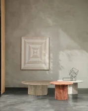 Stolík Epic Ø 60, red travertine