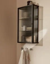 Skrinka Haze Reeded glass, black