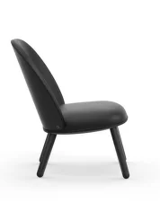 Kreslo Ace Lounge Chair Black Oak Ultra Leather, black