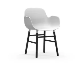 Stolička Form s podpierkami rúk, white/black