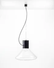 Závesná lampa Muffins WOOD 03B PC851, clear / black stained oak
