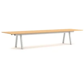 Stôl Boa 420x128x75 cm, metallic grey / oak