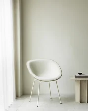 Stolička s podrúčkami Mat, hemp/Hallingdal 100/cream
