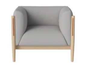 Kreslo Dive White Oak, Ascot light grey/cognac leather