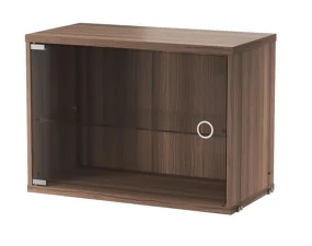 Skrinka Display Cabinet with Swing Glass Door, walnut