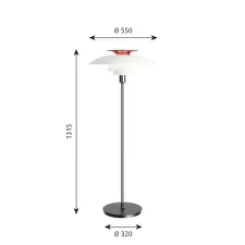 Stojacia lampa PH 80, opal white/chrome plated