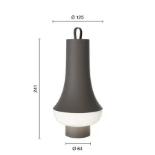 Prenosná lampa Tomoshi, dark brown