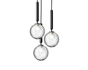Závesné svietidlo Miira 3, rock grey/optic clear